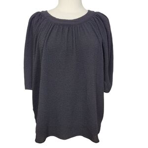 Calvin Klein Women's Black Textured Blouse Size L/XL